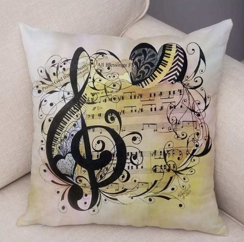 Music note copricuscino 45x45 - music,
